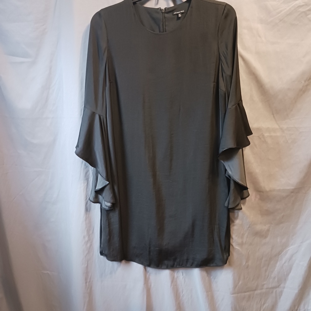 Zara Gray Ruffle Sleeve Blouse